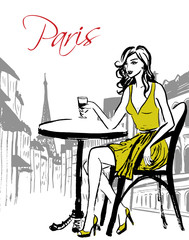 woman sitting in cafe