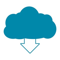 Vector cloud computing download icon