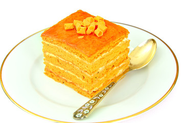 Cake with Condensed Milk, Nuts and Honey.