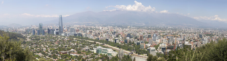 Fototapeta na wymiar Panoramic view of Santiago de Chile in South America