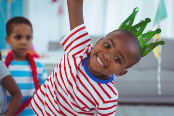 Smiling boy with party hat