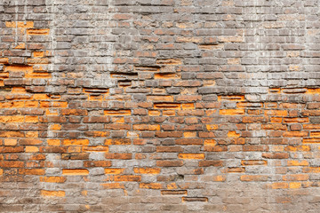 weathering and degradation old vintage brick wall