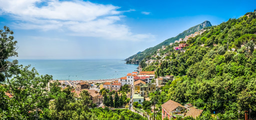 Naklejka premium Postcard view of Amalfi Coast, Campania, Italy
