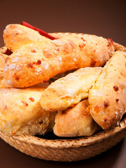 Spanish bread with yellow cheese