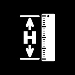 The height icon. Altitude, elevation, level, hgt symbol. Flat