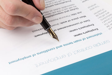 Abschluss eines Arbeitsvertrages