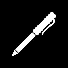 The pen and ballpoint icon. Writing symbol. Flat