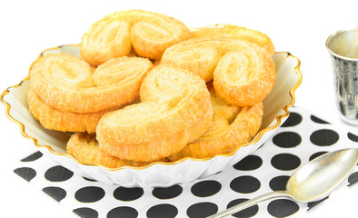 Sugar Puff Cookies on Plate.
