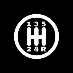 The manual gearshift icon. Car and transmission symbol. Flat