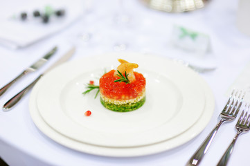 Fish dish on a white plate