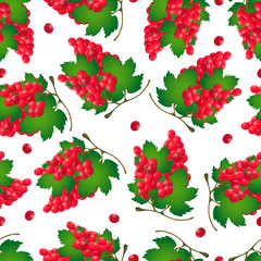 Seamless pattern of grapes with leaves