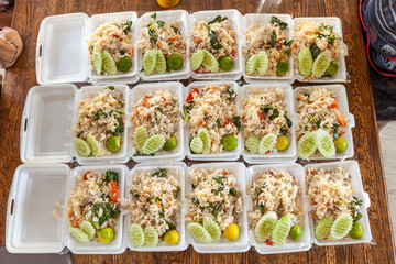 Thai food in box