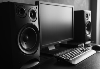 Sound recording studio - Powered by Adobe