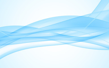 Waves and Lines. Blue background. Vector Illustration