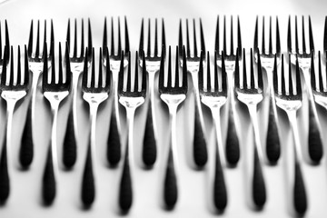 Row of forks