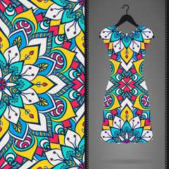 Vector dress with seamless pattern