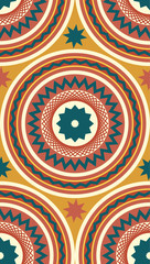 Seamless repeating the ethnic pattern of circles and stars