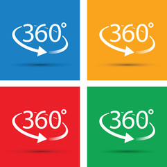 three hundred and sixty degree abstract icon set