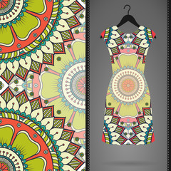 Vector dress with seamless pattern