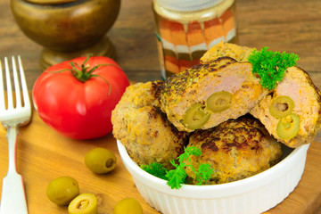 Healthy and Diet Food: Chicken Cutlets with Pumpkin.