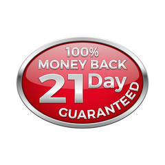 Red money back plate in silver frame