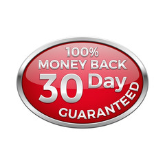 Red money back plate in silver frame