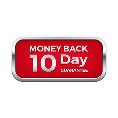 Red money back plate in silver frame