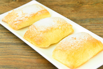 Sweet Bun with Cheese, Apple and Cinnamon.