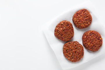 preparation veggie burger on white