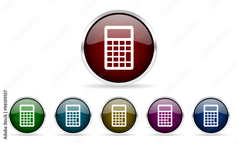 Poster calculator vector icon set