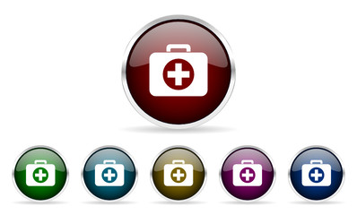 first aid vector icon set