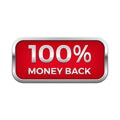 Red money back plate in silver frame