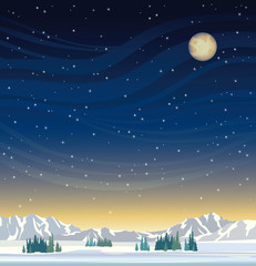 Night winter landscape.