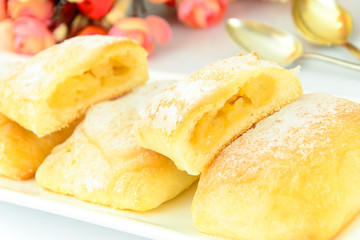 Sweet Bun with Cheese, Apple and Cinnamon.