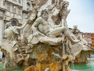 Zeus in Bernini's Fountain of the Four Rivers, Rome.
