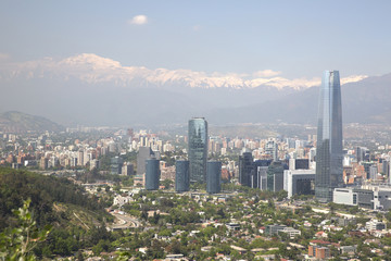Fototapeta premium Panoramic view of Santiago de Chile in South America