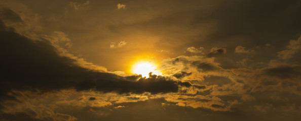 Dramatic sunset with clouds. © kurapy