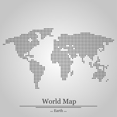 Fototapeta premium World map with circles on grey background