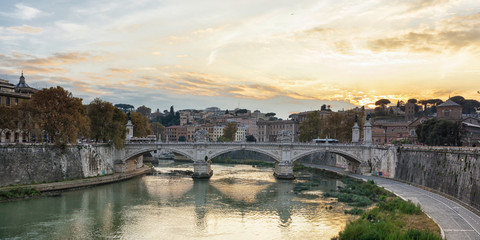 Naklejka premium Bridge of Vittorio Emmanuel II and St.Peter's Basilica