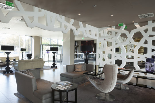 modern hotel lobby interior