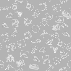 Thin line icons seamless pattern.