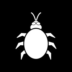 The beetle and bug icon. Acarid, insect, virus symbol. Flat