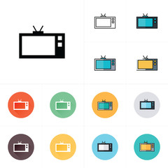 Tv icon. Flat design style.