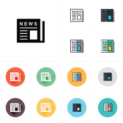 Flat icon of news