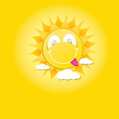 Hello Summer. vector summer smiling sun