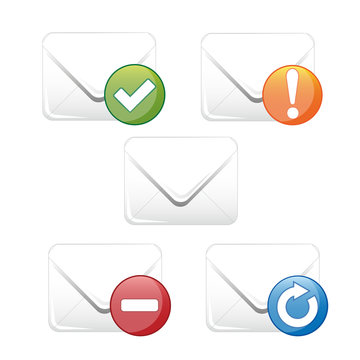 Set E-Mail Icon Button Vektor 