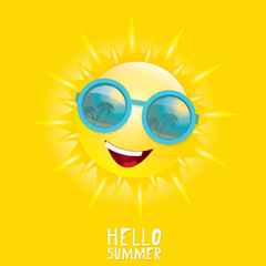 Hello Summer. vector summer smiling sun