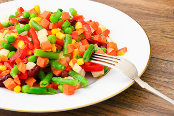 Mexican Mix of Vegetables. Tomatoes, Beans, Celery Root, Green B