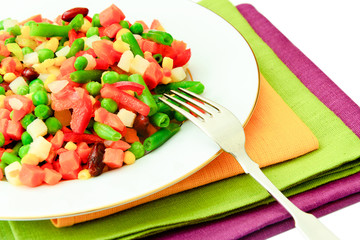 Mexican Mix of Vegetables. Tomatoes, Beans, Celery Root, Green B