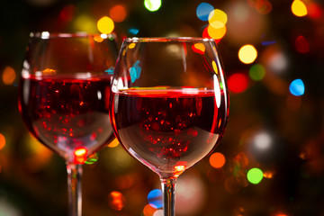 Crystal glasses of wine